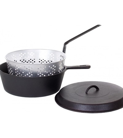 6 QT. Chicken Fryer W: ALU Basket Seasoned